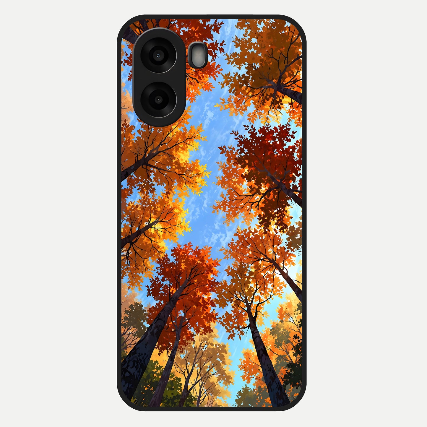  Autumn Sky Rise Glass Case For Oppo A6s back cover – full design glossy printed glass finish