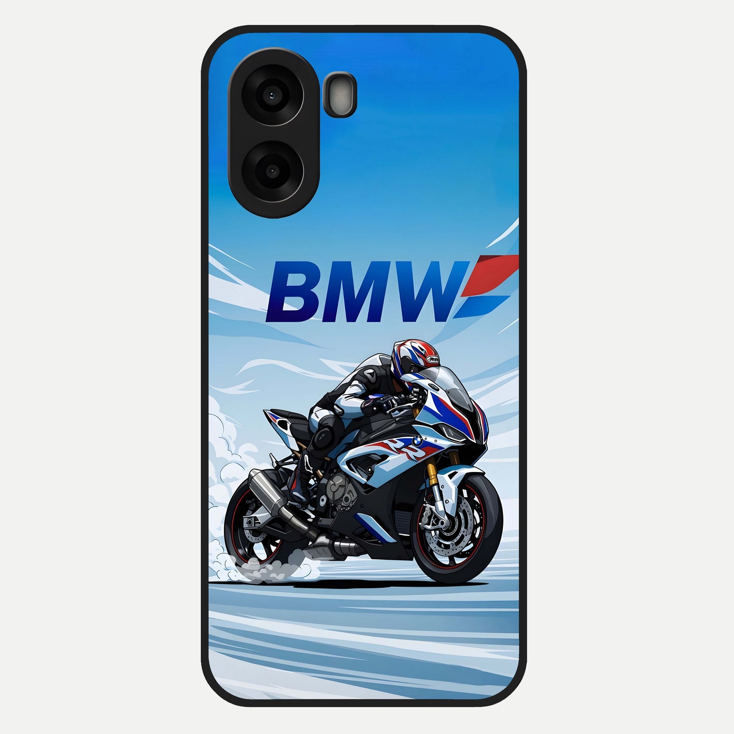  BMW Power Drift Glass Case For Oppo A6s back cover – full design glossy printed glass finish