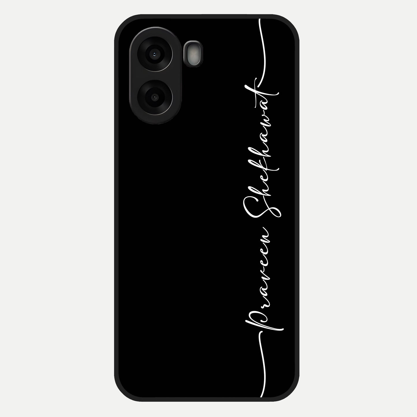  Black Tune Custom Name Glass Case For Oppo A6s back cover – full design glossy printed glass finish