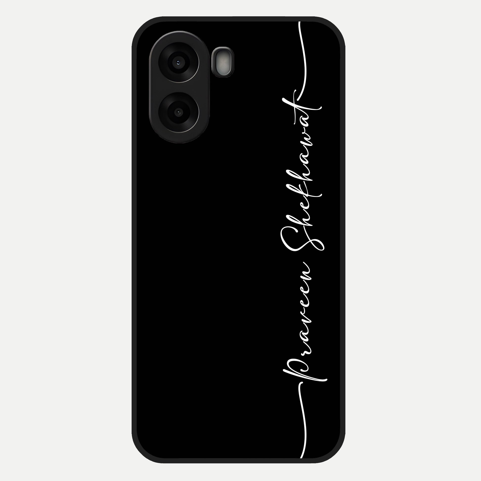  Black Tune Custom Name Glass Case For Oppo A6s back cover – full design glossy printed glass finish