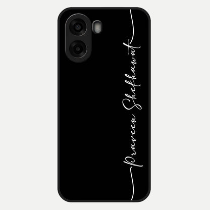  Black Tune Custom Name Glass Case For Oppo A6s back cover – full design glossy printed glass finish