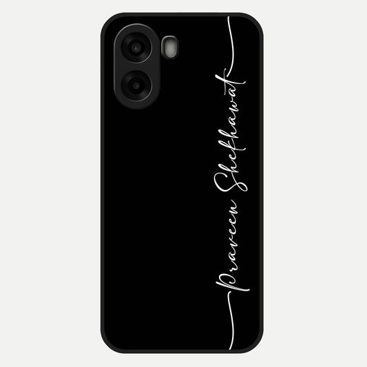  Black Tune Custom Name Glass Case For Oppo A6s back cover – full design glossy printed glass finish