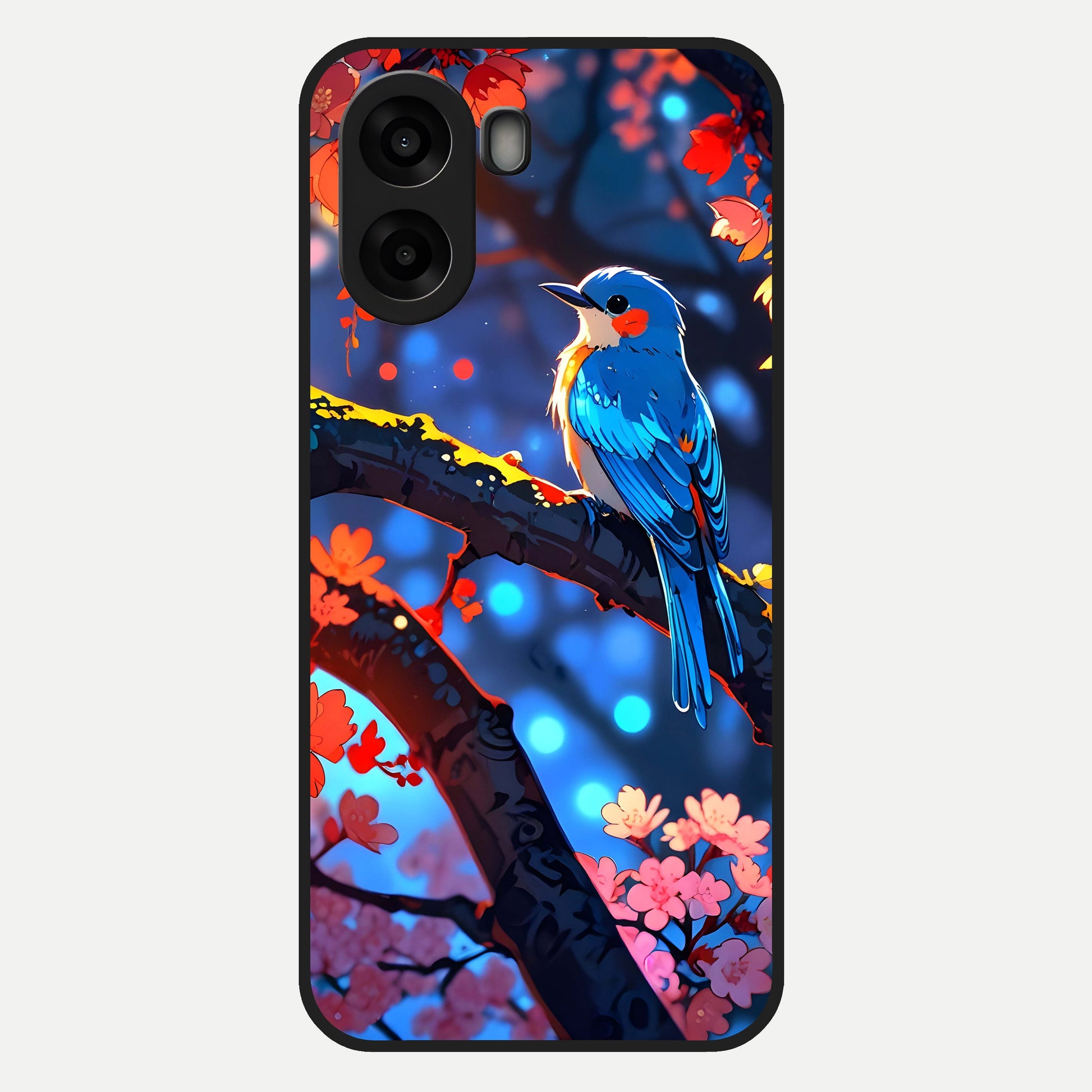  Blooming Water Drift Glass Case For Oppo A6s back cover – full design glossy printed glass finish
