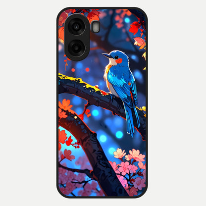  Blooming Water Drift Glass Case For Oppo A6s back cover – full design glossy printed glass finish