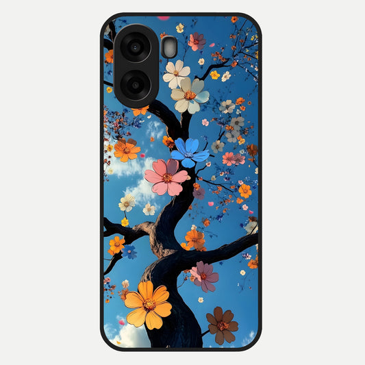  Blossom Dream Sky Glass Case For Oppo A6s back cover – full design glossy printed glass finish