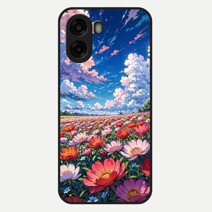  Blossom Sky Field Glass Case For Oppo A6s back cover – full design glossy printed glass finish