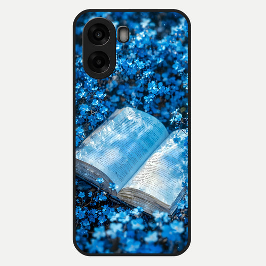  Blue Bloom Tales Glass Case For Oppo A6s back cover – full design glossy printed glass finish
