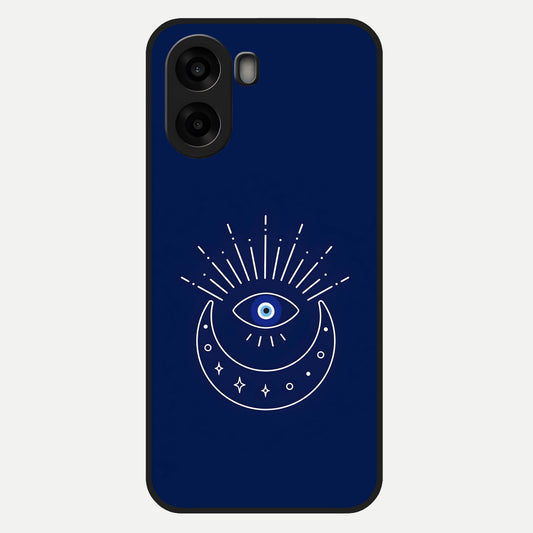  Blue Evil Eye Glass Case For Oppo A6s back cover – full design glossy printed glass finish