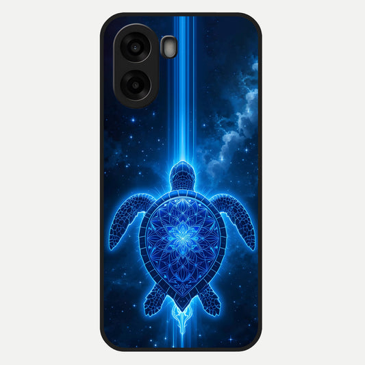  Blue Galaxy Turtle Glass Case For Oppo A6s back cover – full design glossy printed glass finish