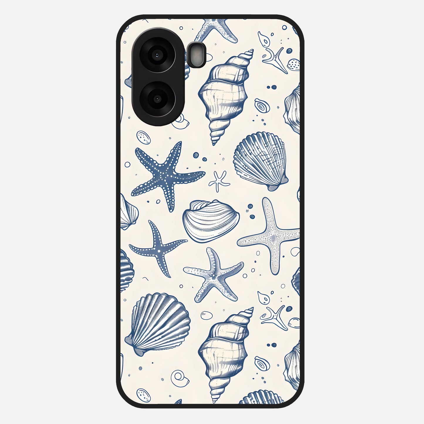  Blue Ocean Outline Glass Case For Oppo A6s back cover – full design glossy printed glass finish