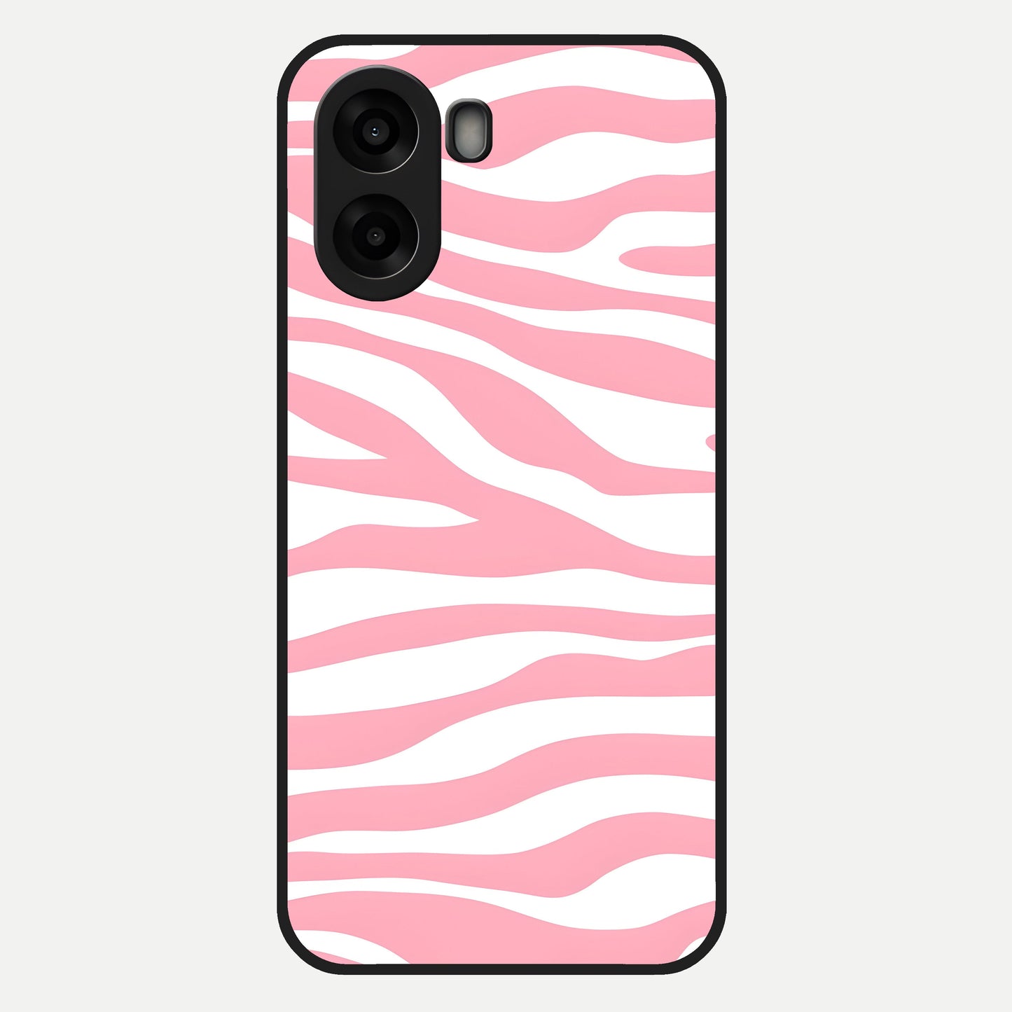  Blush Zebra Flow Glass Case For Oppo A6s back cover – full design glossy printed glass finish