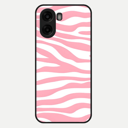  Blush Zebra Flow Glass Case For Oppo A6s back cover – full design glossy printed glass finish