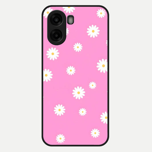 Bubblegum Daisy Pop Glass Case For Oppo A6s back cover – full design glossy printed glass finish