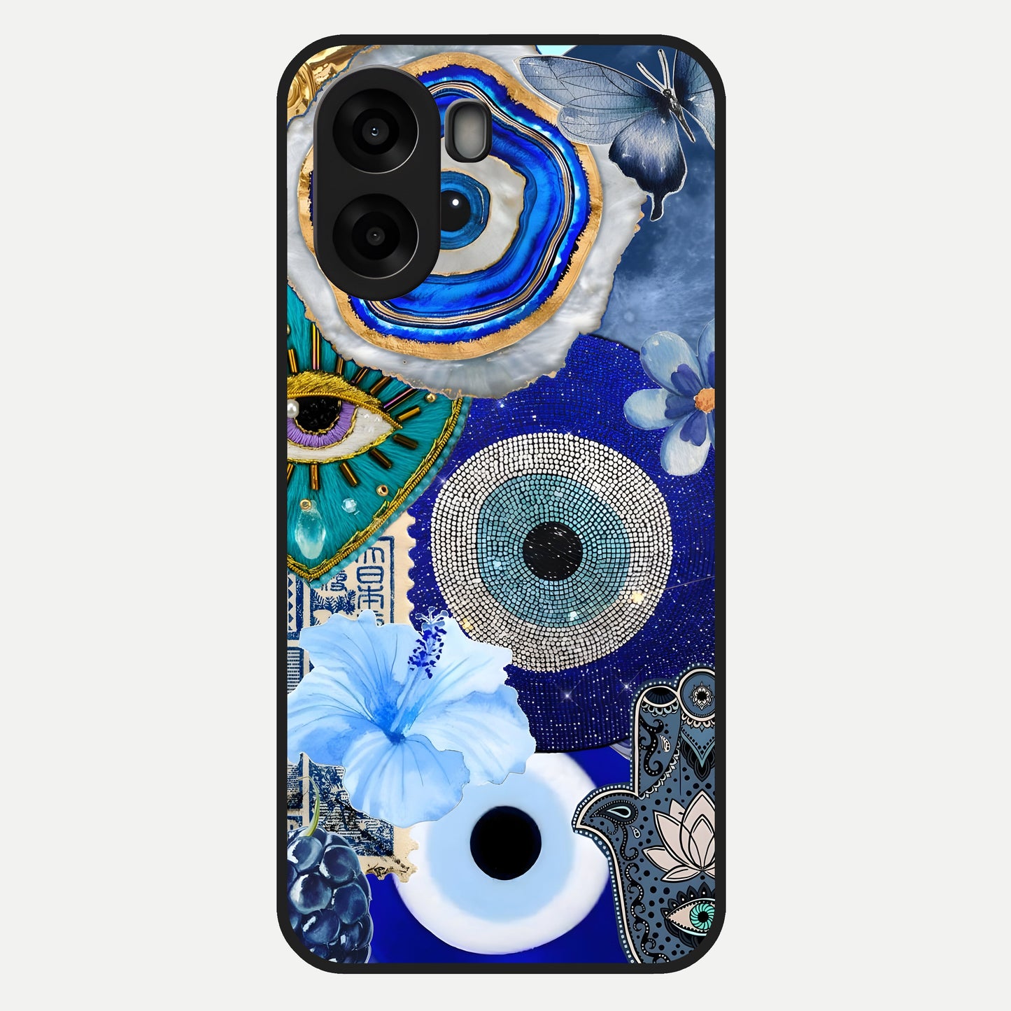  Celestial Blue Vision Glass Case For Oppo A6s back cover – full design glossy printed glass finish
