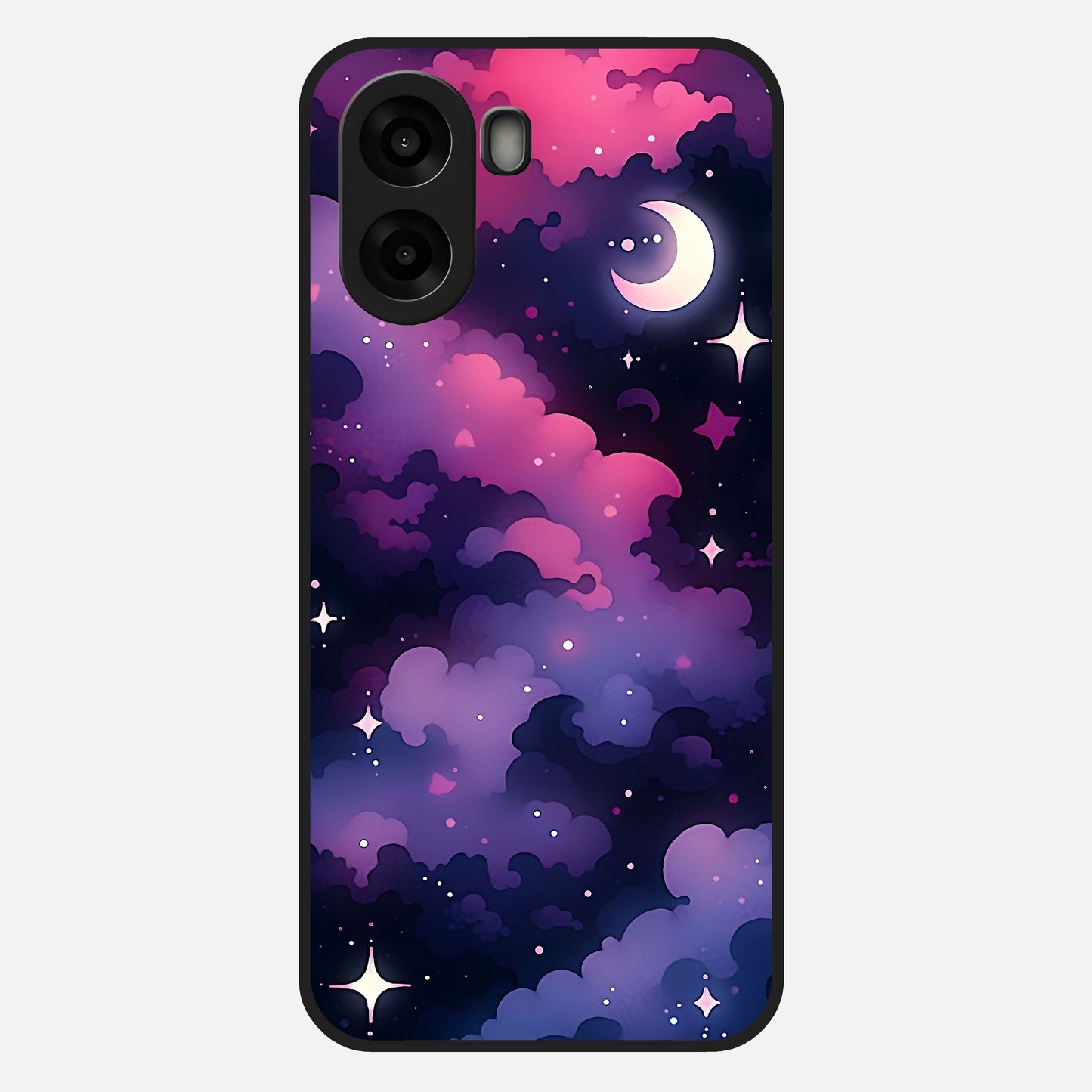  Celestial Moon Magic Glass Case For Oppo A6s back cover – full design glossy printed glass finish