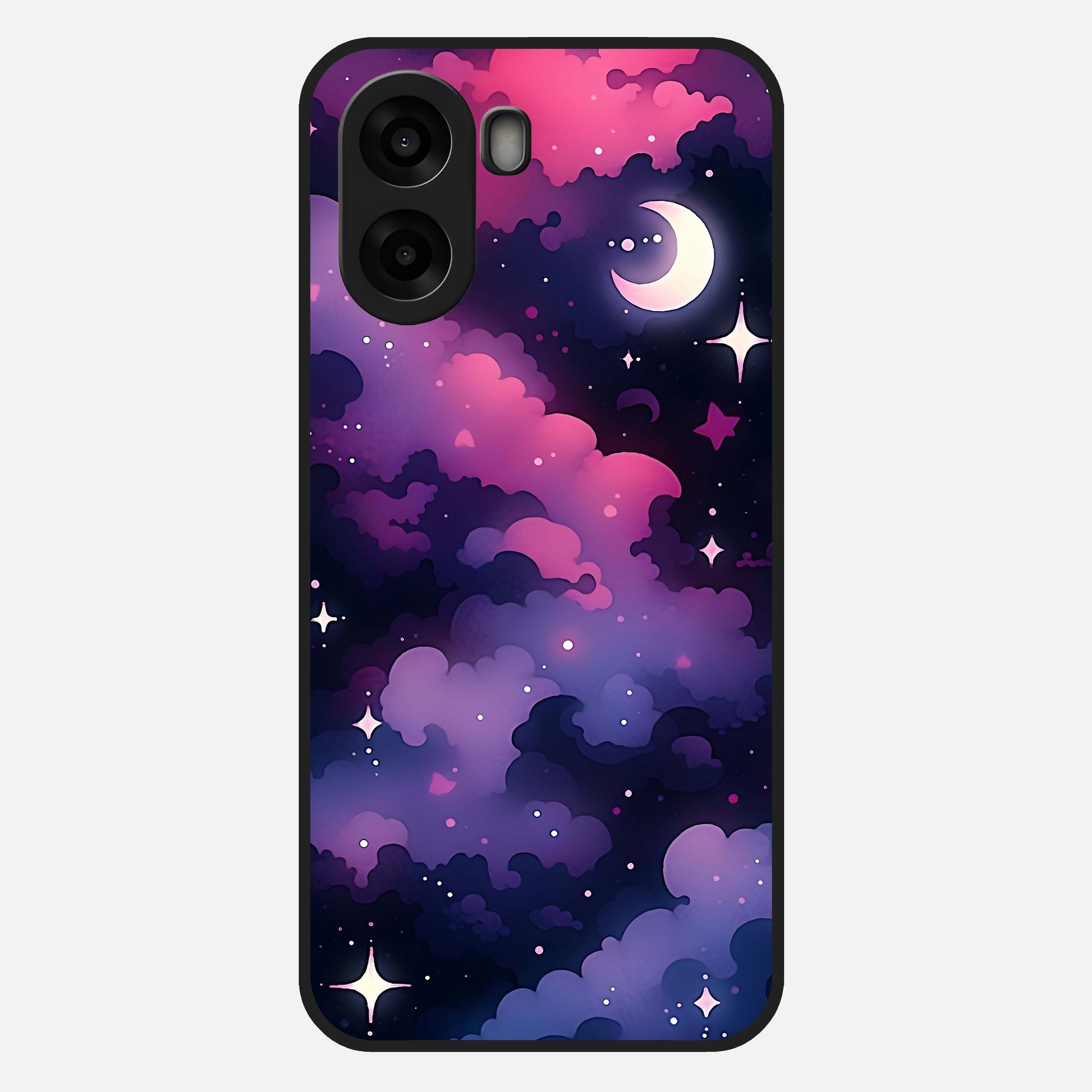  Celestial Moon Magic Glass Case For Oppo A6s back cover – full design glossy printed glass finish