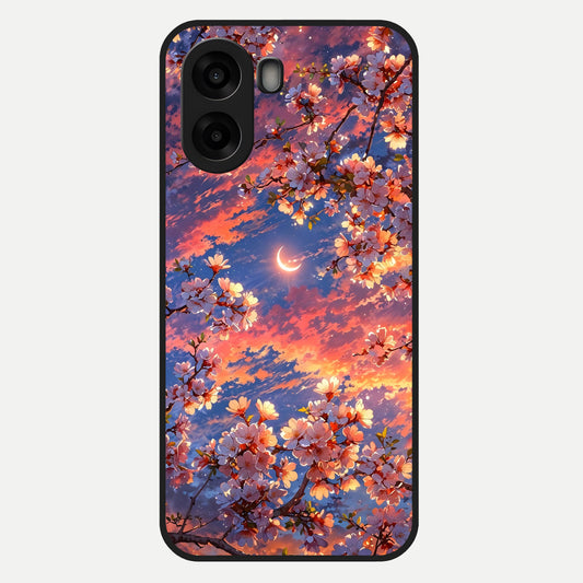  Celestial Sakura Sunset Glass Case For Oppo A6s back cover – full design glossy printed glass finish