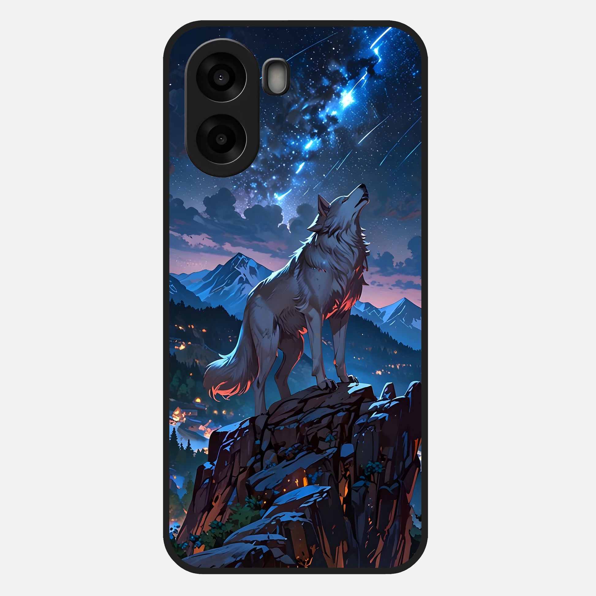  Celestial Wolf Howl Glass Case For Oppo A6s back cover – full design glossy printed glass finish