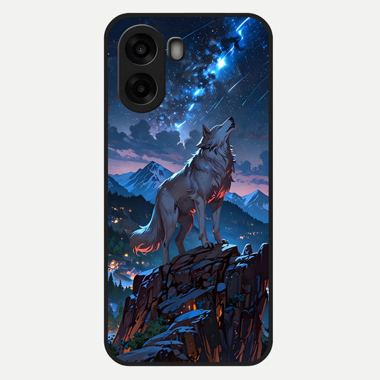  Celestial Wolf Howl Glass Case For Oppo A6s back cover – full design glossy printed glass finish