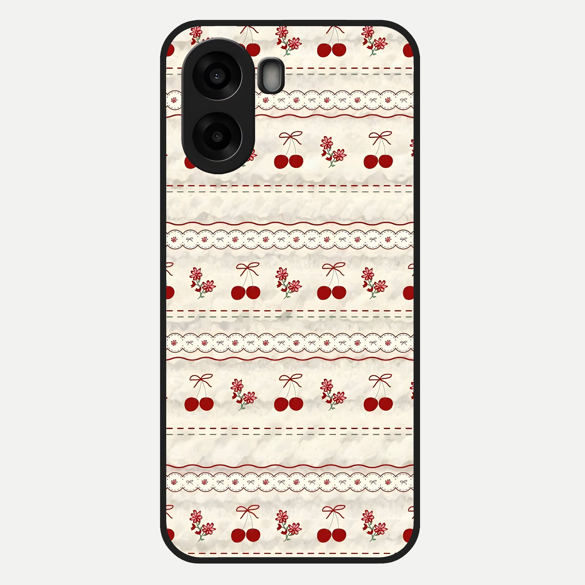  Cherry Bloom Charm Glass Case For Oppo A6s back cover – full design glossy printed glass finish