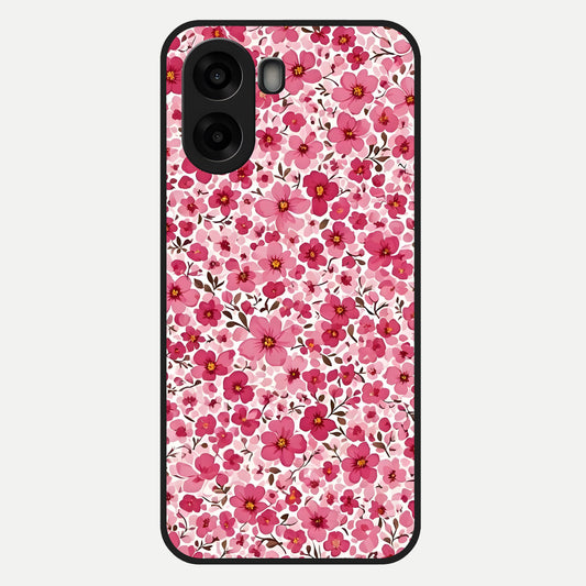  Cherry Blossom Charm Glass Case For Oppo A6s back cover – full design glossy printed glass finish