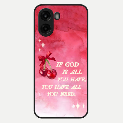  Cherry Quote Glass Case For Oppo A6s back cover – full design glossy printed glass finish