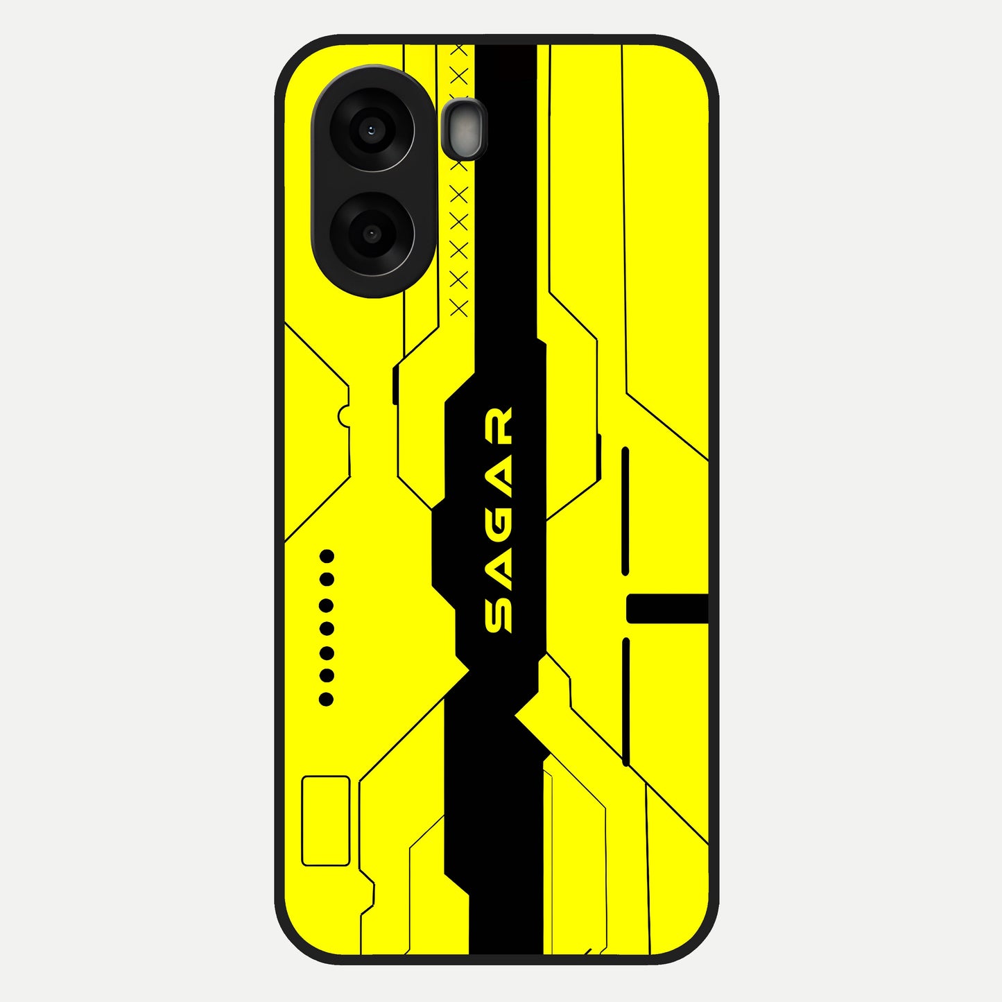  Circuit CYBERPUNK Custom Name Glass Case For Oppo A6s back cover – full design glossy printed glass finish