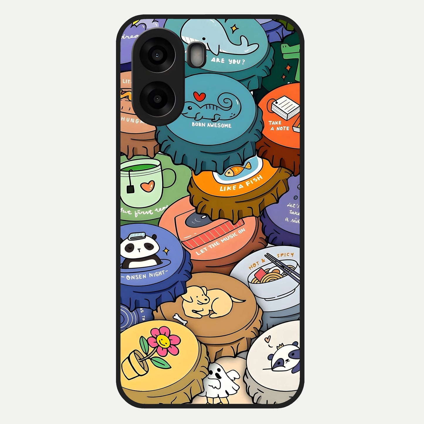  Coins Patterns Glass Case For Oppo A6s back cover – full design glossy printed glass finish