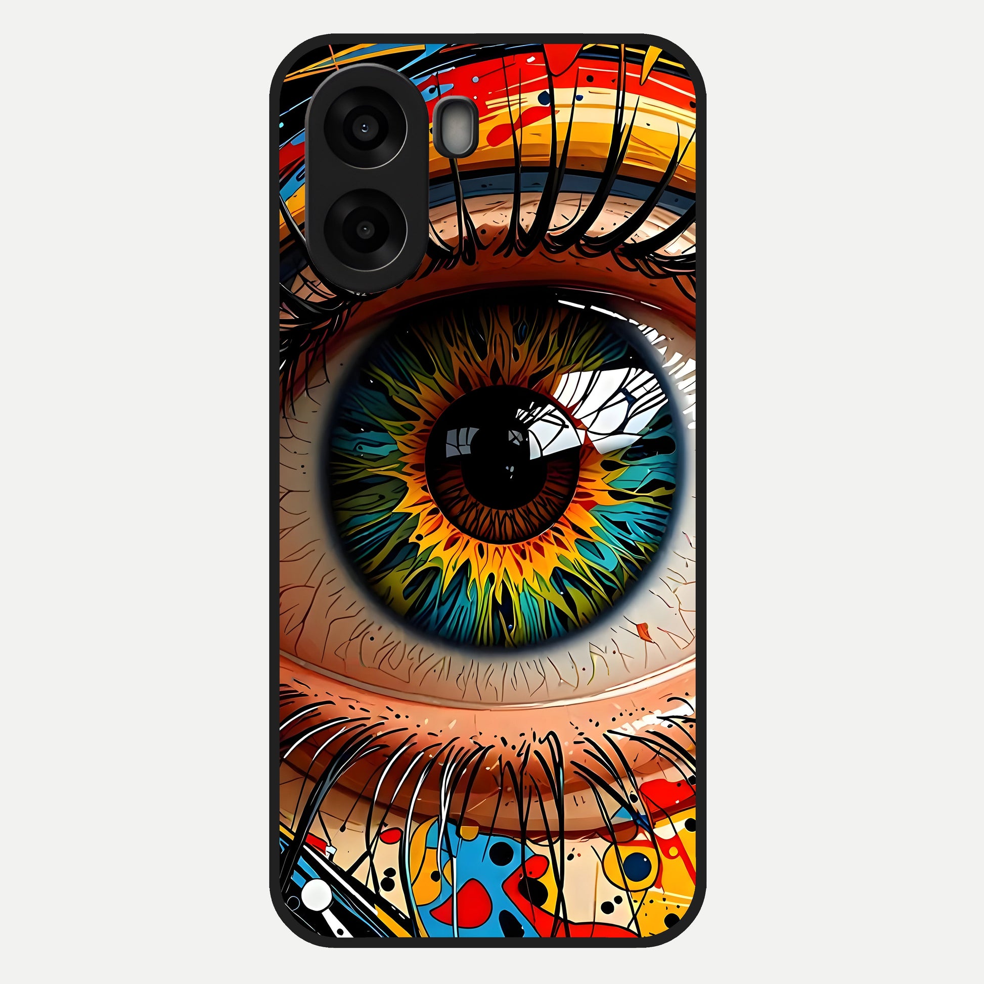  Colorful Eye Glass Case For Oppo A6s back cover – full design glossy printed glass finish