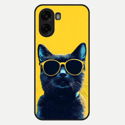  Cool Cat Vibes Glass Case For Oppo A6s back cover – full design glossy printed glass finish