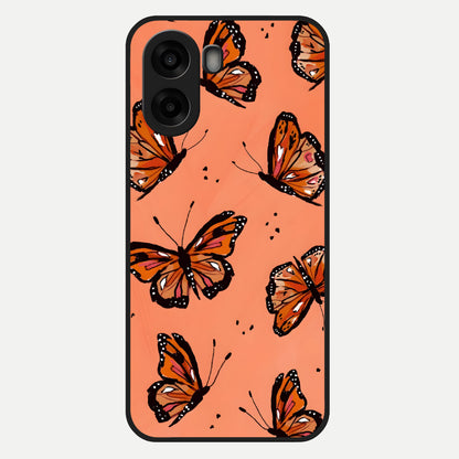  Coral Wing Butterfly Glass Case For Oppo A6s back cover – full design glossy printed glass finish