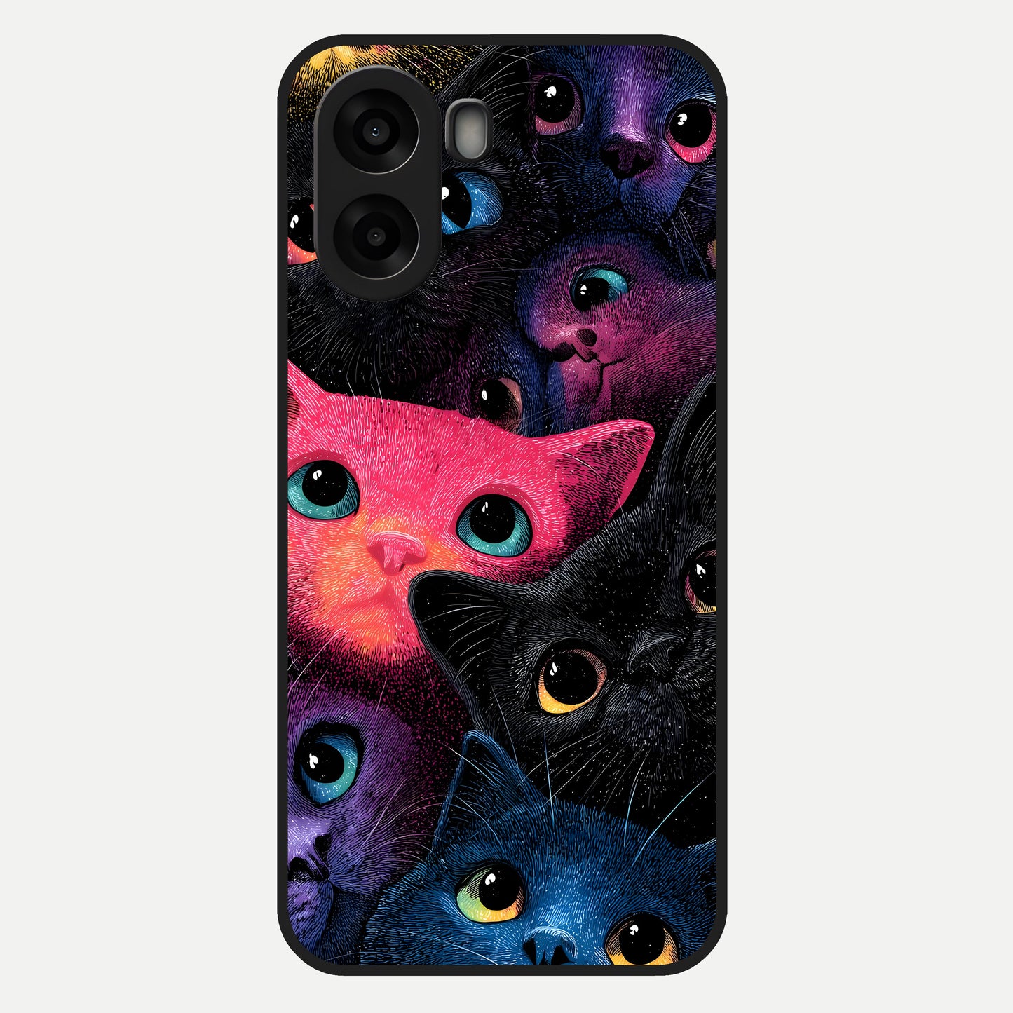  Cosmic Cats Dreams Glass Case For Oppo A6s back cover – full design glossy printed glass finish