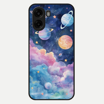  Cosmic Planet Dreams Glass Case For Oppo A6s back cover – full design glossy printed glass finish