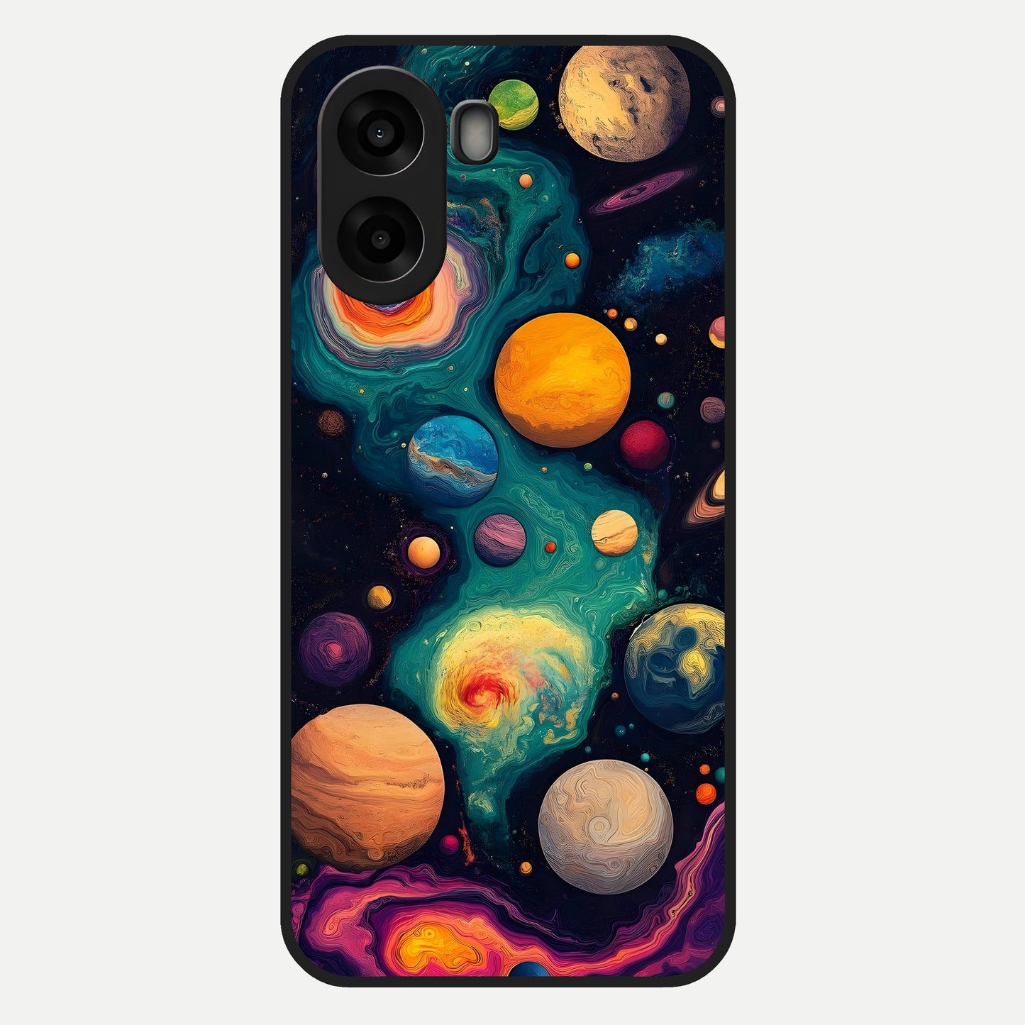  Cosmic Planet Journey Glass Case For Oppo A6s back cover – full design glossy printed glass finish