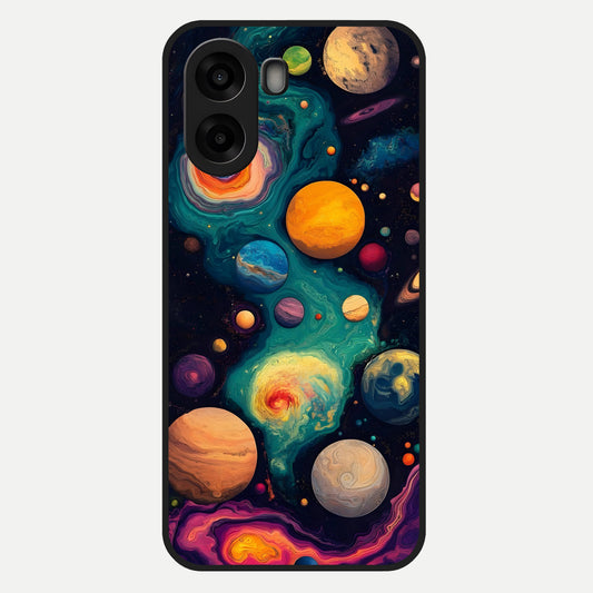  Cosmic Planet Journey Glass Case For Oppo A6s back cover – full design glossy printed glass finish