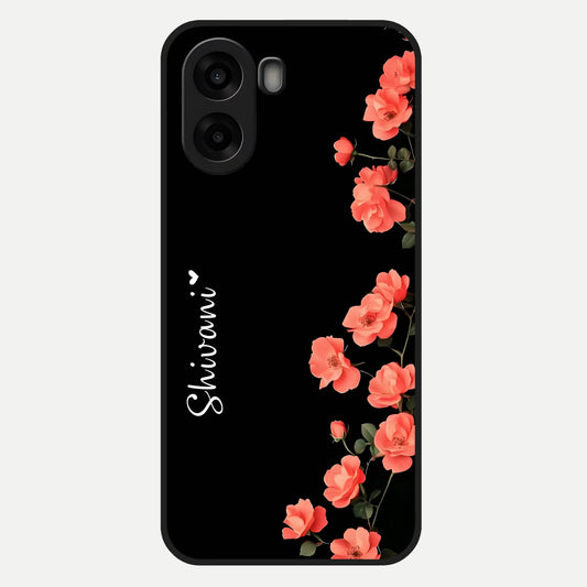  Crimson Bloom Grace Custom Name Glass Case For Oppo A6s back cover – full design glossy printed glass finish