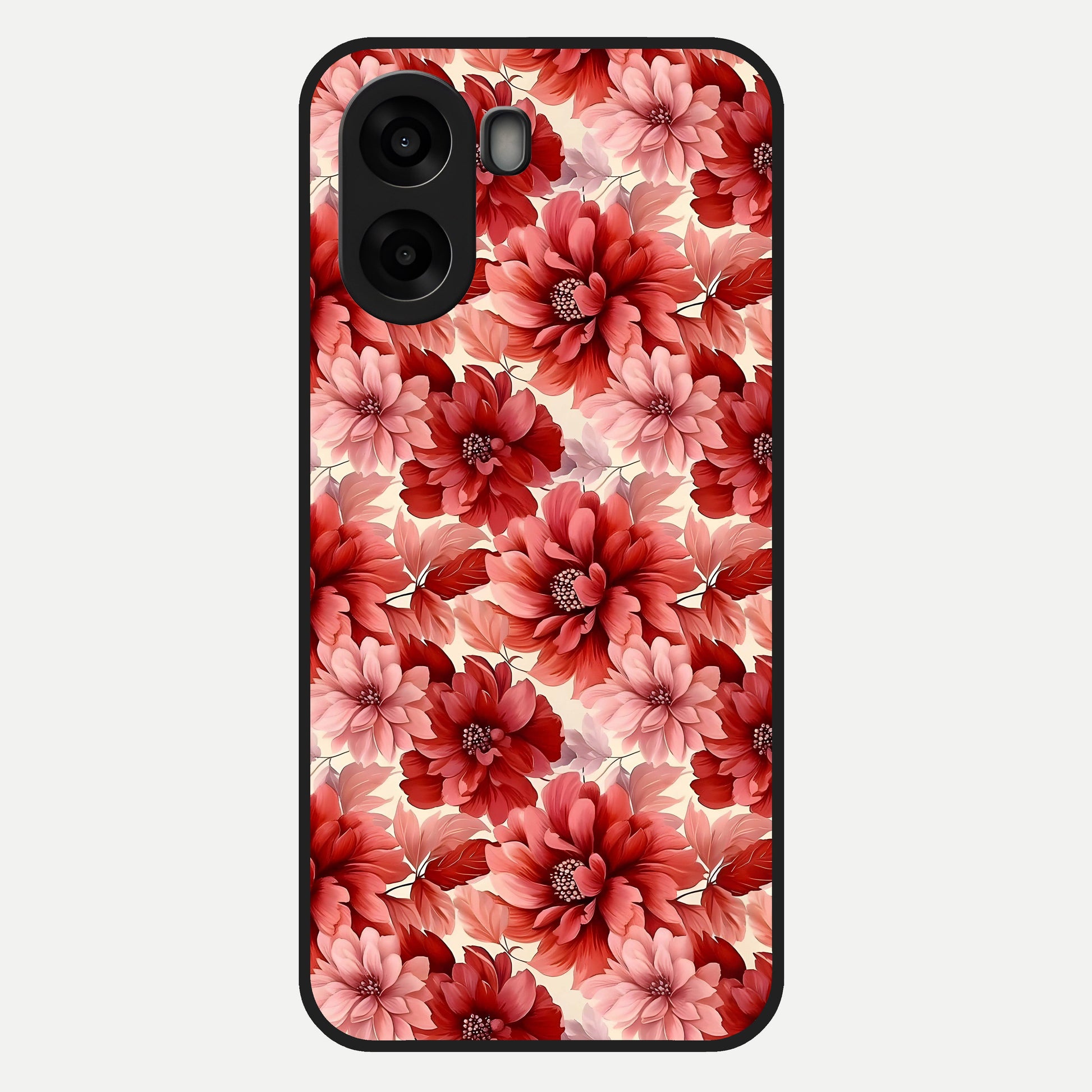  Crimson Love Petals Glass Case For Oppo A6s back cover – full design glossy printed glass finish