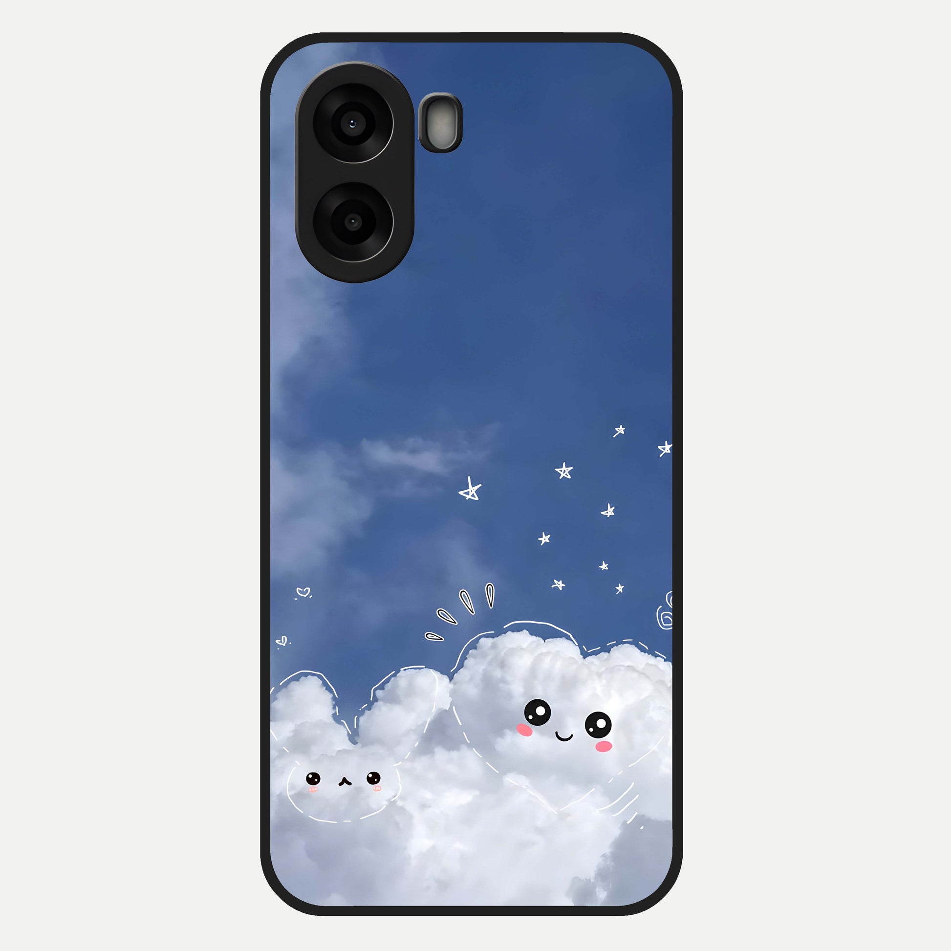  Cute Blossom Cloud Glass Case For Oppo A6s back cover – full design glossy printed glass finish