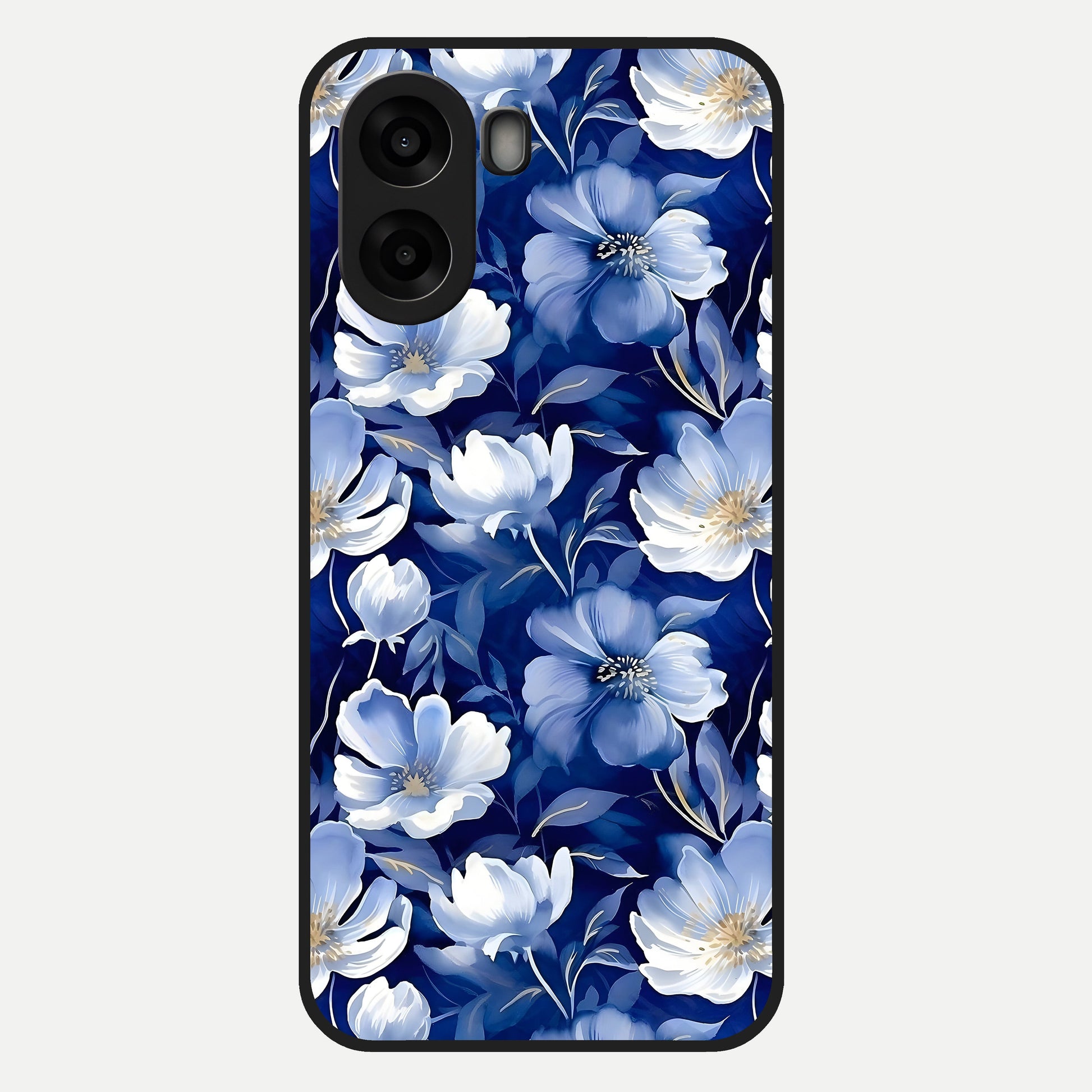  Cute Floral Patterns Glass Case For Oppo A6s back cover – full design glossy printed glass finish