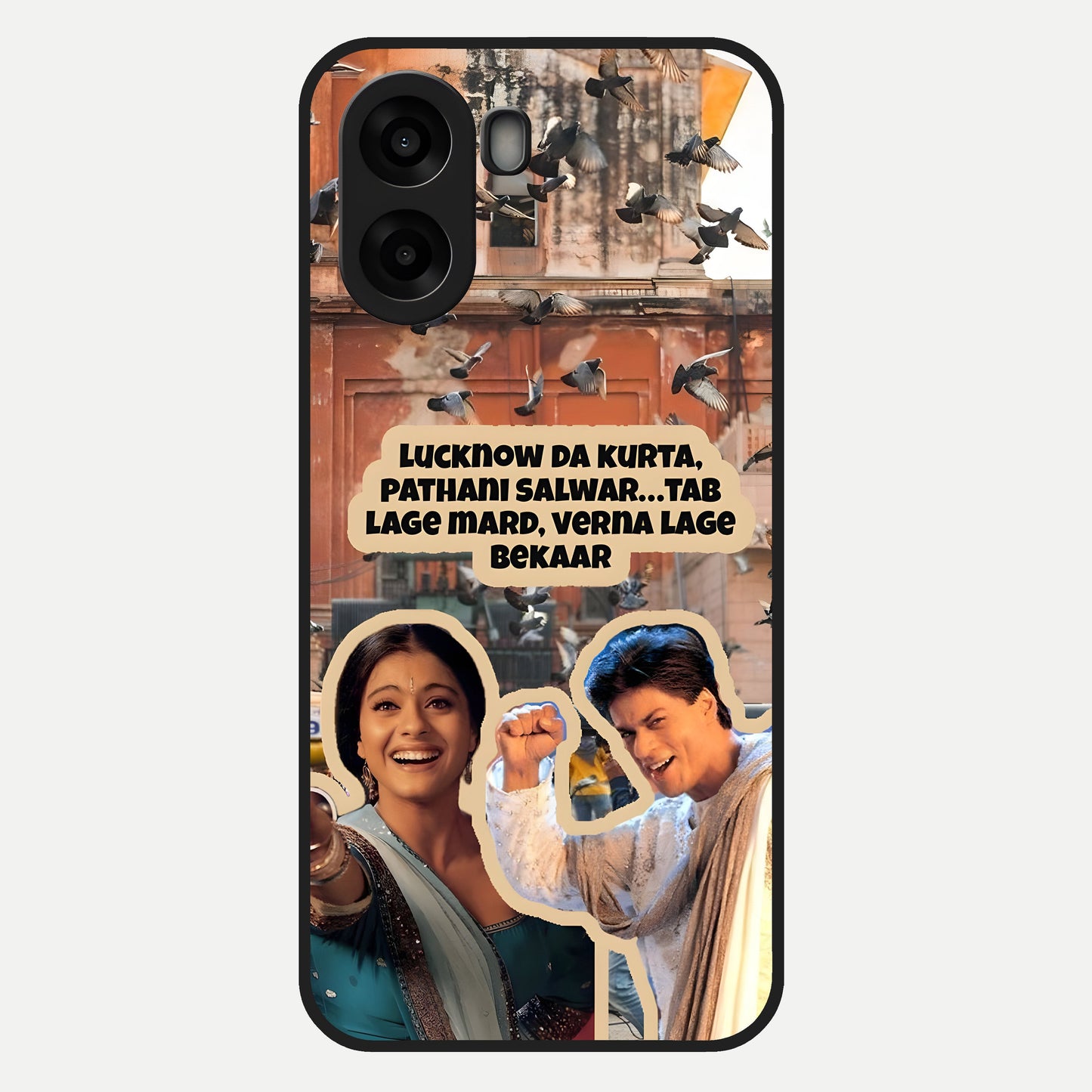  Desi Retro Vibes Glass Case For Oppo A6s back cover – full design glossy printed glass finish