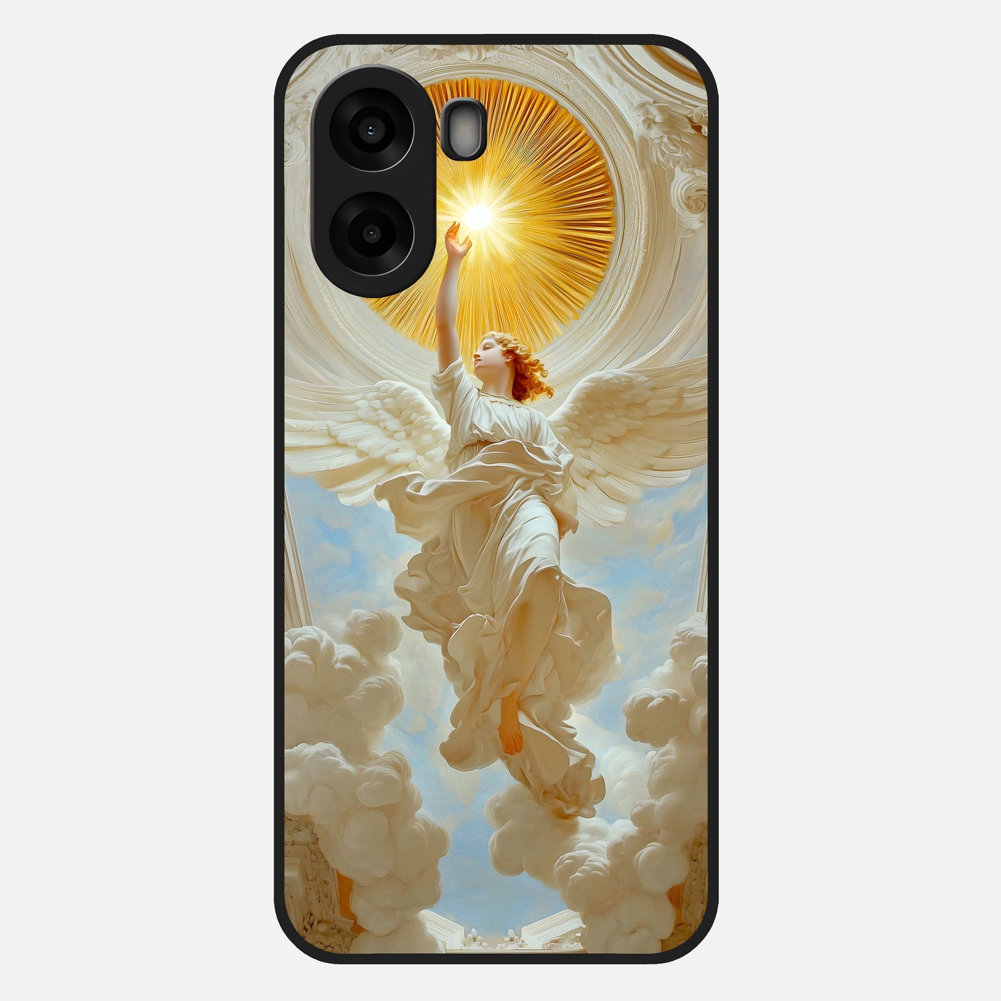  Divine Light Angel Glass Case For Oppo A6s back cover – full design glossy printed glass finish