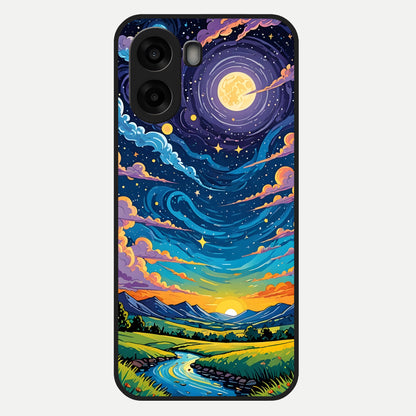  Dreamy Night Landscape Glass Case For Oppo A6s back cover – full design glossy printed glass finish