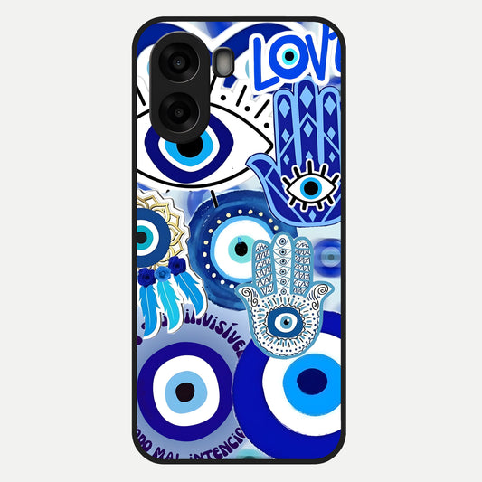  Evil Eyes Dream Glass Case For Oppo A6s back cover – full design glossy printed glass finish