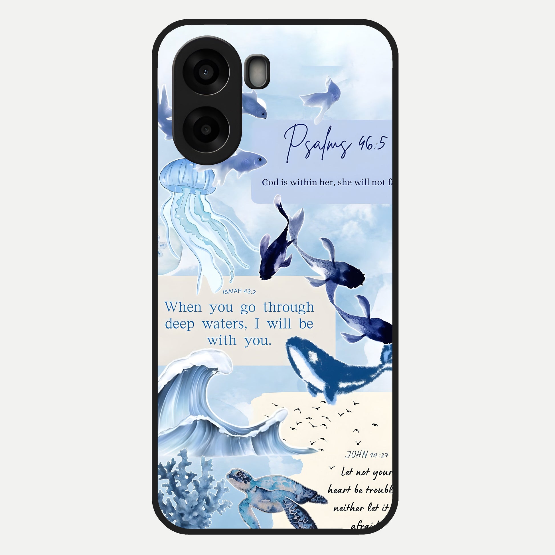  Faithful Ocean Promise Glass Case For Oppo A6s back cover – full design glossy printed glass finish