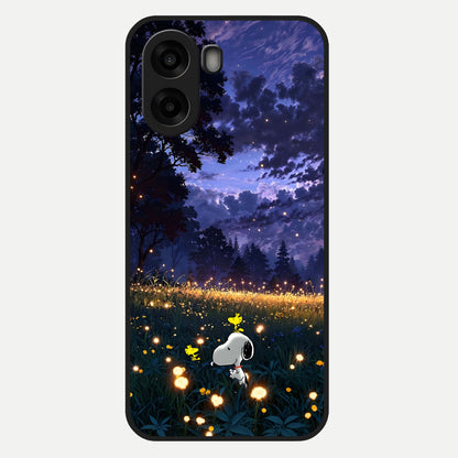  Firefly Meadow Magic Glass Case For Oppo A6s back cover – full design glossy printed glass finish