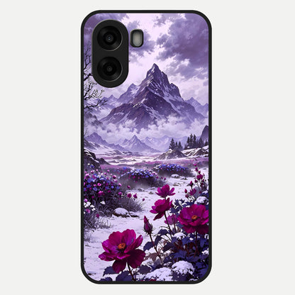  Flower Mountain View Glass Case For Oppo A6s back cover – full design glossy printed glass finish