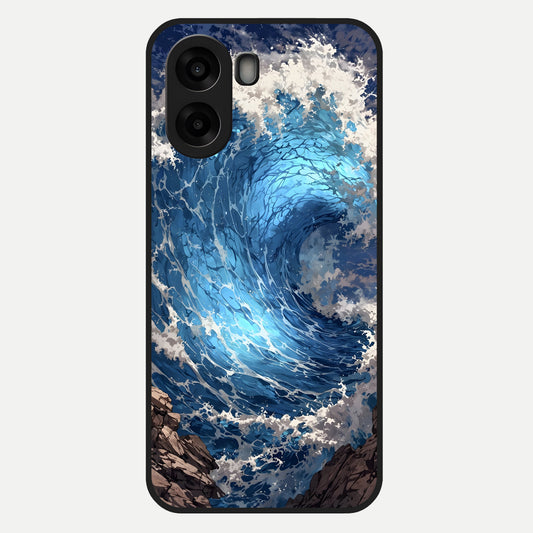  Giant Ocean Wave Glass Case For Oppo A6s back cover – full design glossy printed glass finish