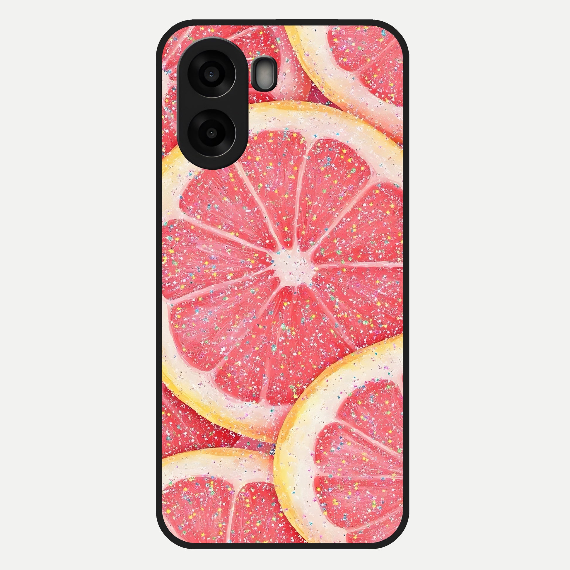  Glitter Grapefruit Glass Case For Oppo A6s back cover – full design glossy printed glass finish