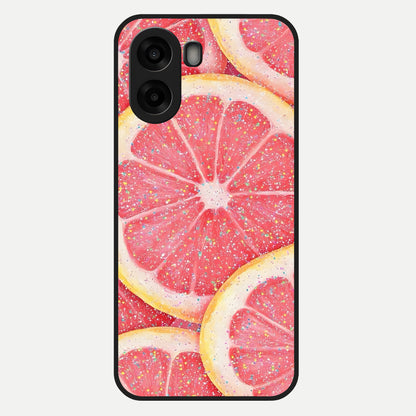  Glitter Grapefruit Glass Case For Oppo A6s back cover – full design glossy printed glass finish