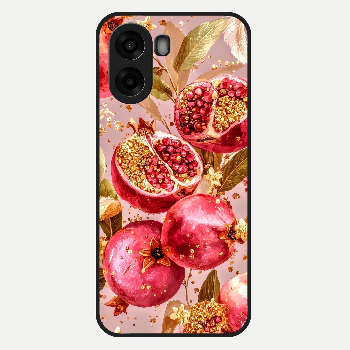  Golden Bloom Glow Glass Case For Oppo A6s back cover – full design glossy printed glass finish